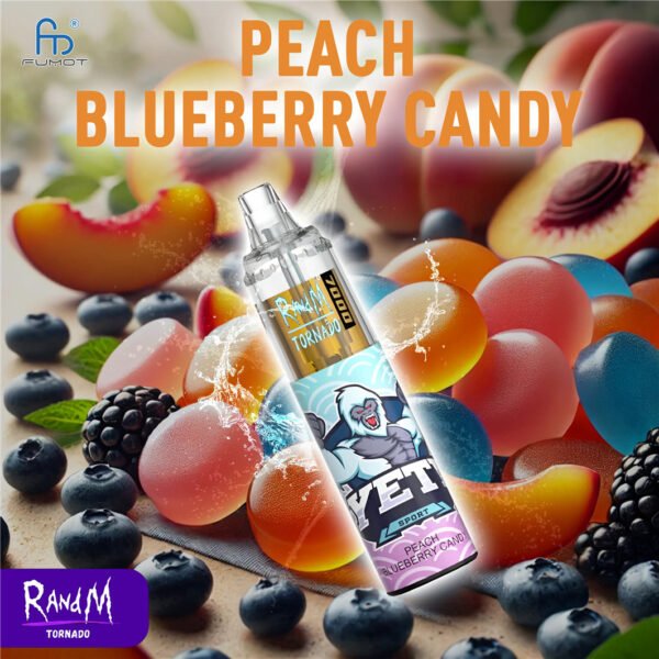 RandM Tornado Vape 7000 Peach Blueberry Candy