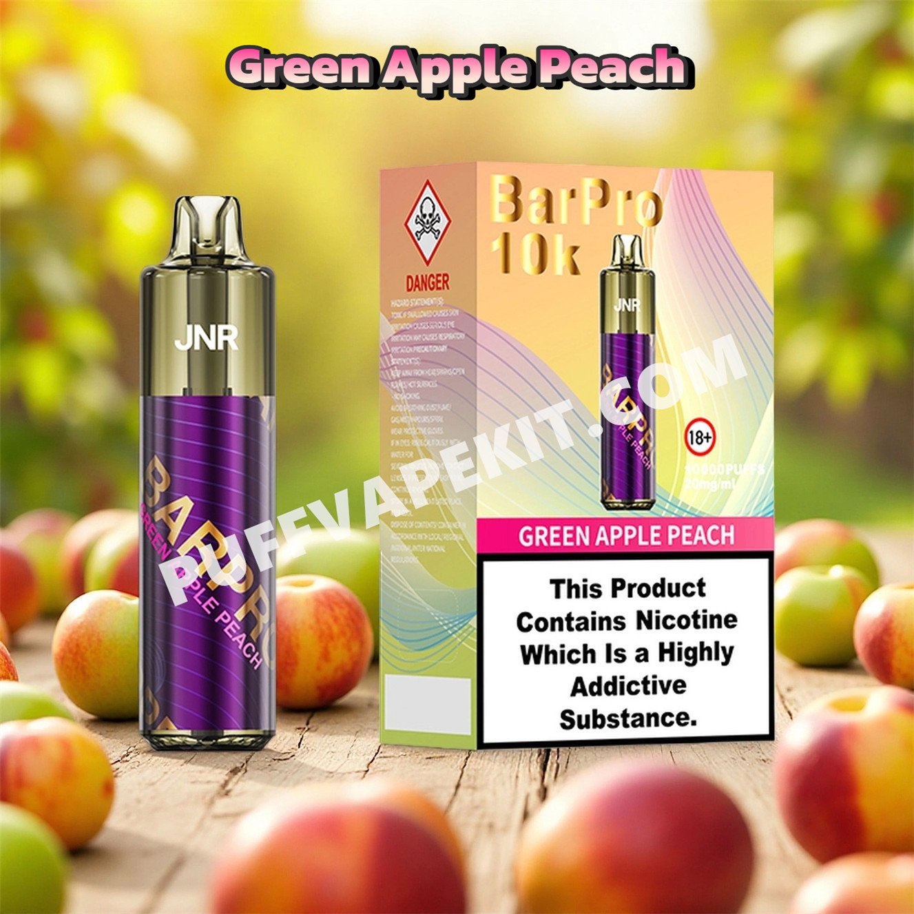 green apple peach 10k puff jnr bar pro 10000 pvbjbp10000