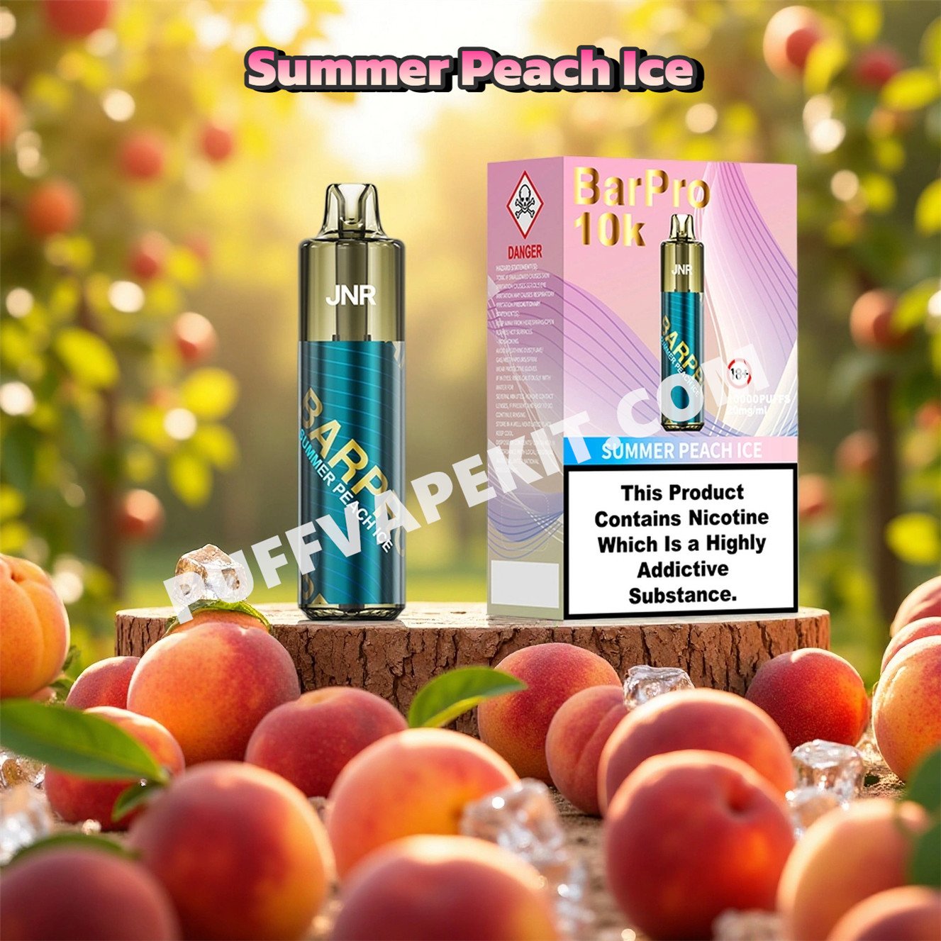 summer peach ice 10k puff jnr bar pro 10000 pvbjbp10000