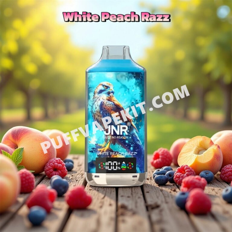 white peach razz 18k puff jnr falcon x 18000 pvbjf18000n2