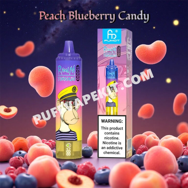 fumot randm tornado 15000 peach blueberry candy