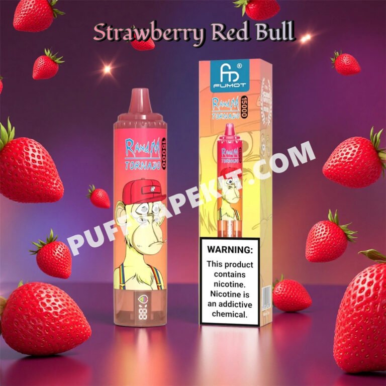 fumot randm tornado 15000 strawberry red bull
