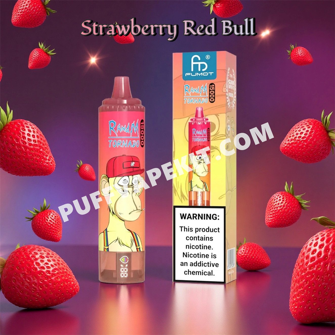 fumot randm tornado 15000 strawberry red bull