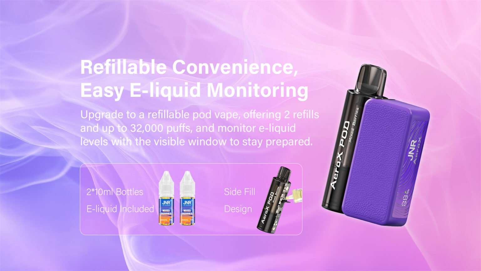 jnr aero x 32000 2times refills for up to 32k puffs satisfaction pvbfrjax32000