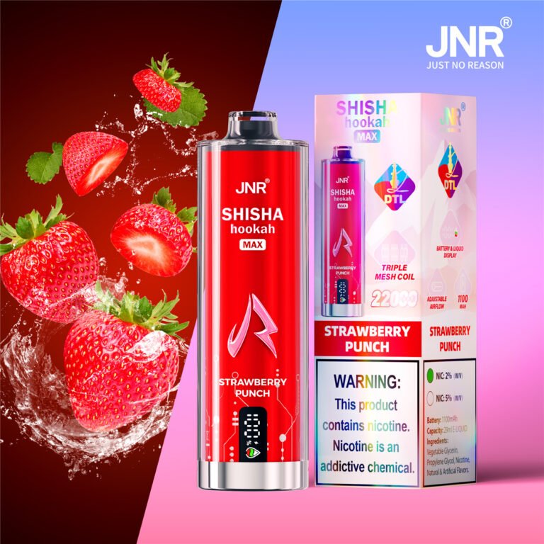 jnr shisha max 22000 strawberry punch pvbfrjsm22000