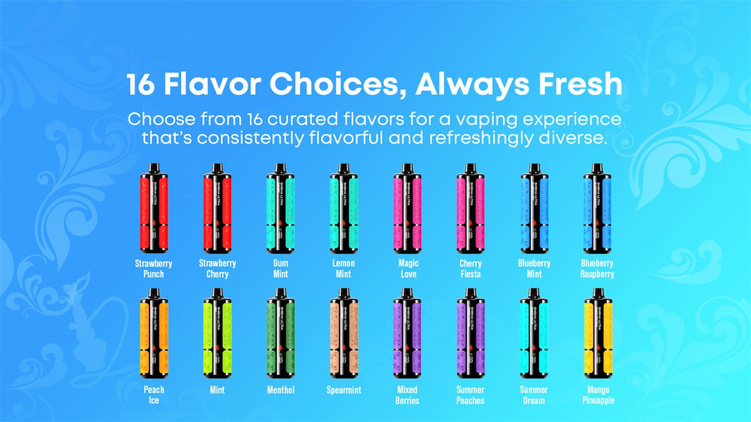 jnr shisha ultra 45k 16 flavor choices always fresh pvbfrjsu45000