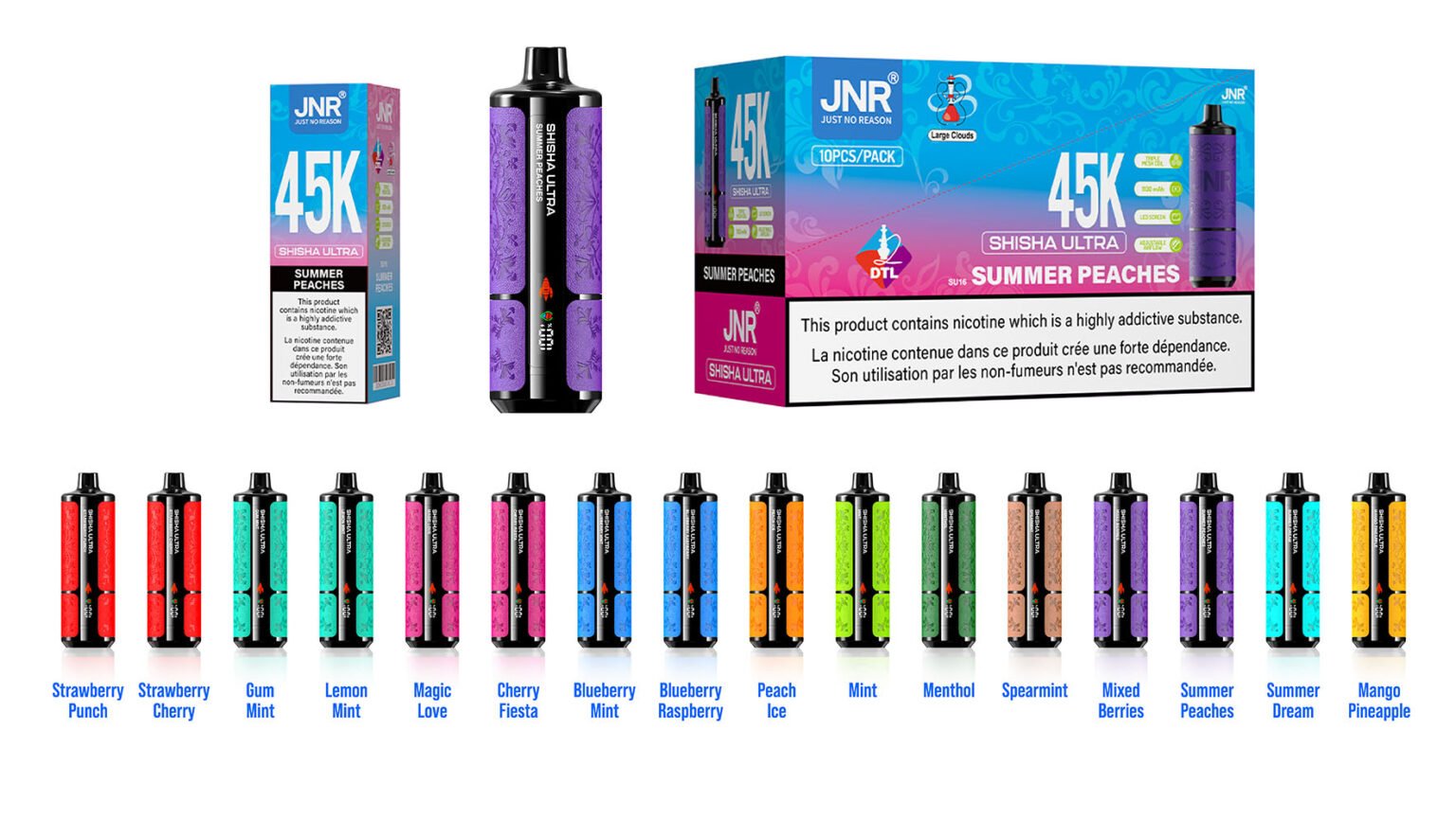 jnr shisha ultra 45k disposable dtl vape device pvbfrjsu45000