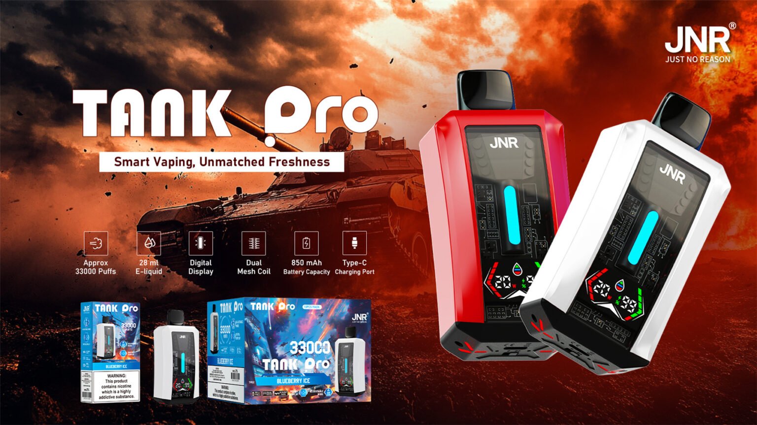 jnr tank pro 33000 vapor no burnt taste pvbfrjtp33000