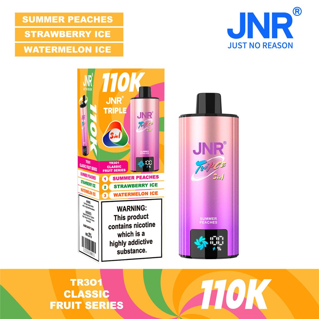 jnr triple 110k summer peaches strawberry ice watermelon ice pvbfrjt110000