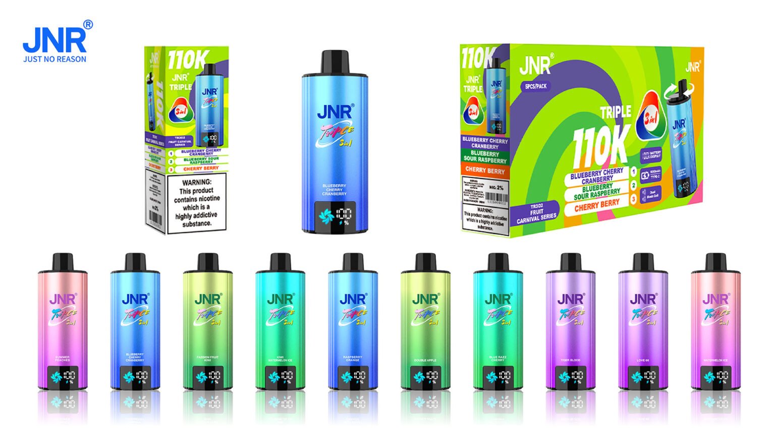 jnr triple 3 in 1 110000 product packaging and flavor display pvbfrjt110000