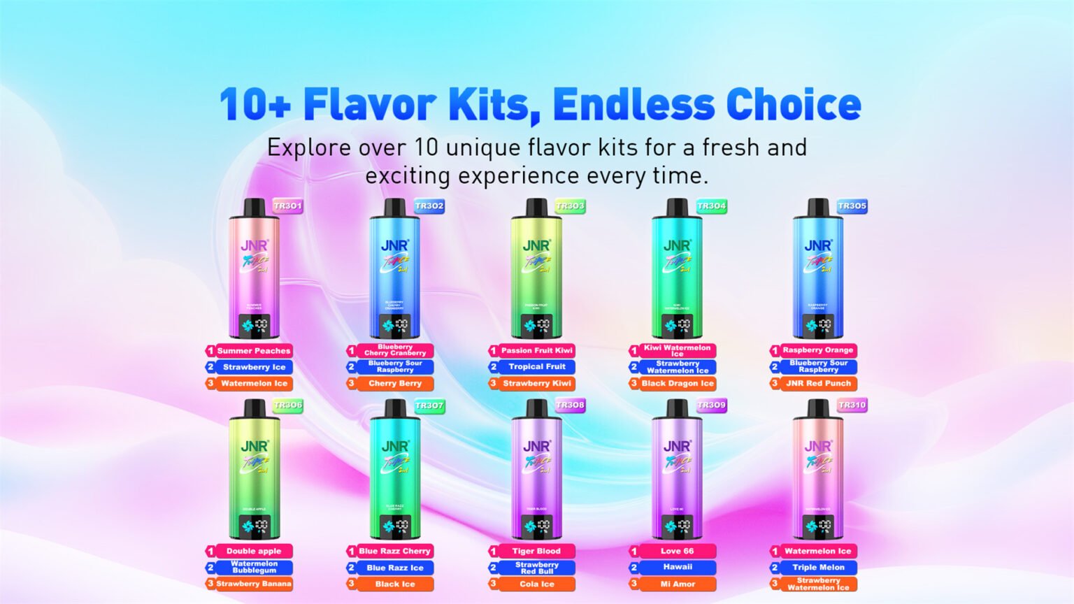 jnr triple 3 in 1 110k 10 flavor kits endless choice pvbfrjt110000