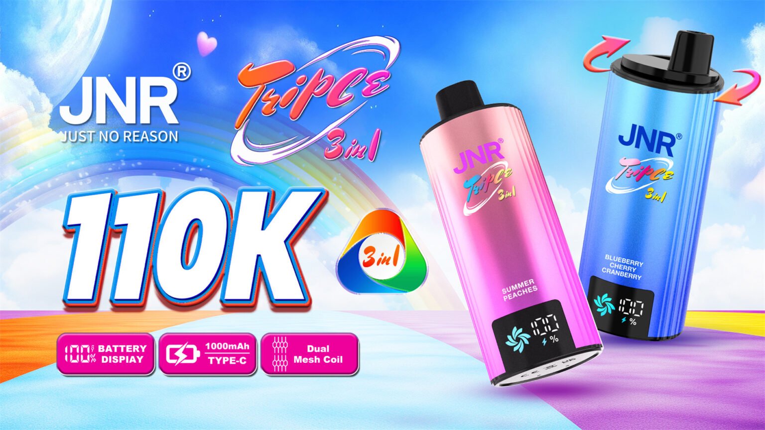 jnr triple 3 in 1 110k 3 in 1 disposable vape pvbfrjt110000