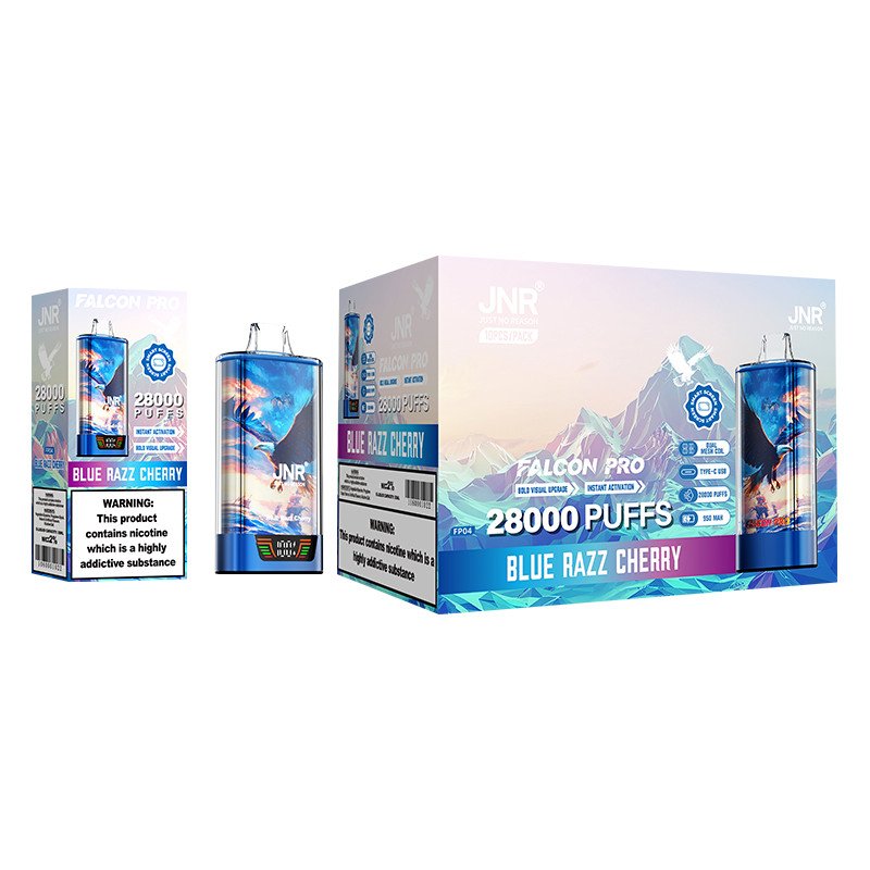 jnr falcon pro 28000 blue razz cherry packaging display pvbfrjfp28000