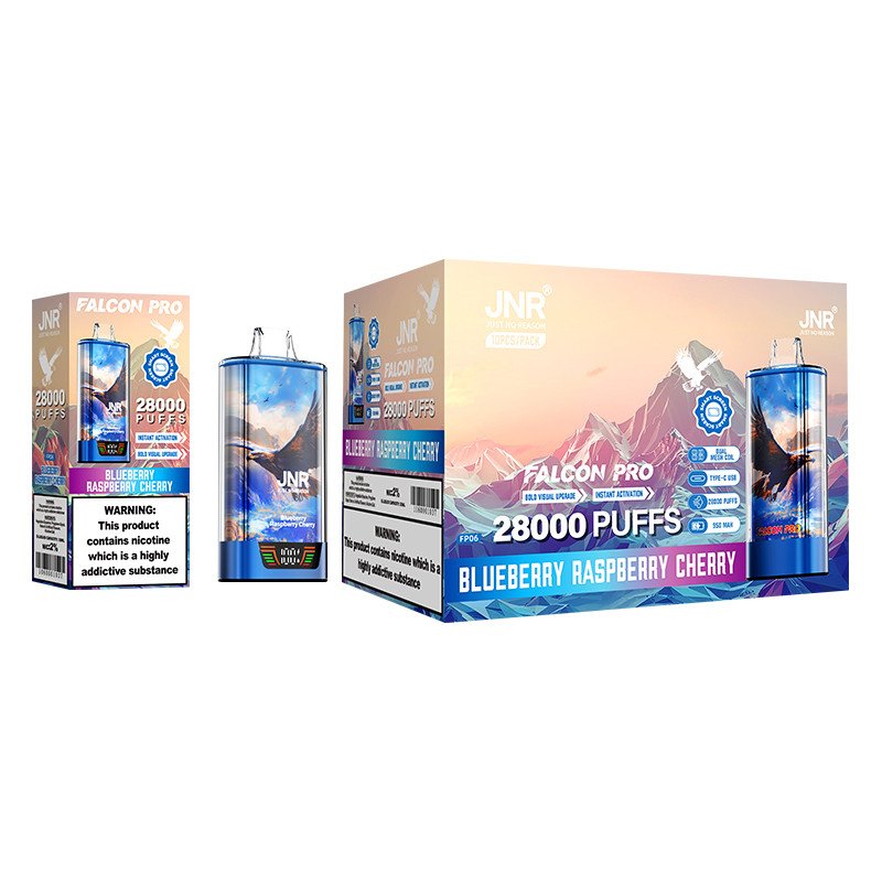 jnr falcon pro 28000 blueberry raspberry cherry packaging display pvbfrjfp28000