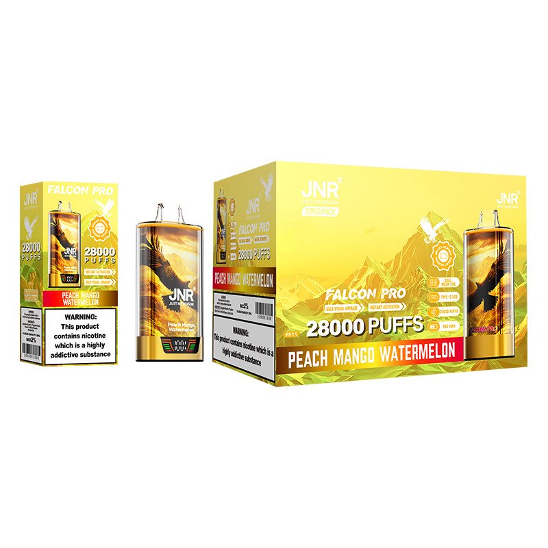 jnr falcon pro 28000 peach mango watermelon packaging display pvbfrjfp28000