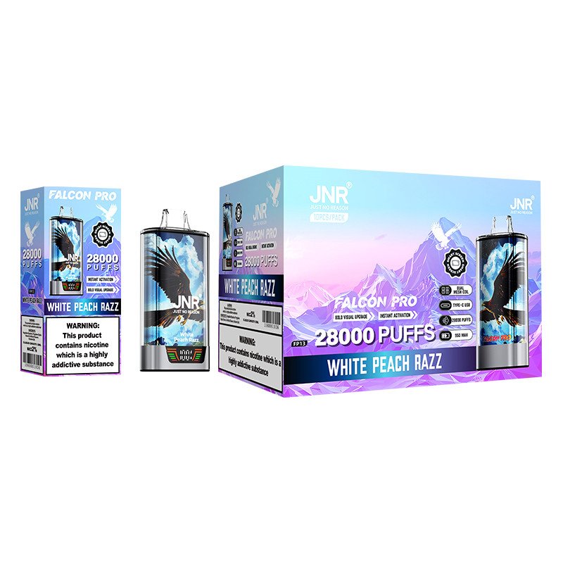 jnr falcon pro 28000 white peach razz packaging display pvbfrjfp28000