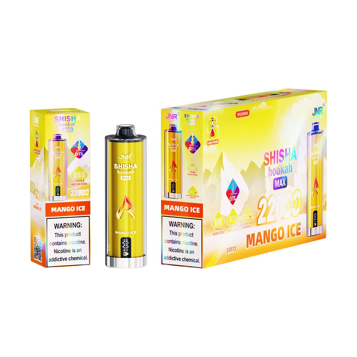 jnr shisha max 22000 mango ice packaging display pvbfrjsm22000