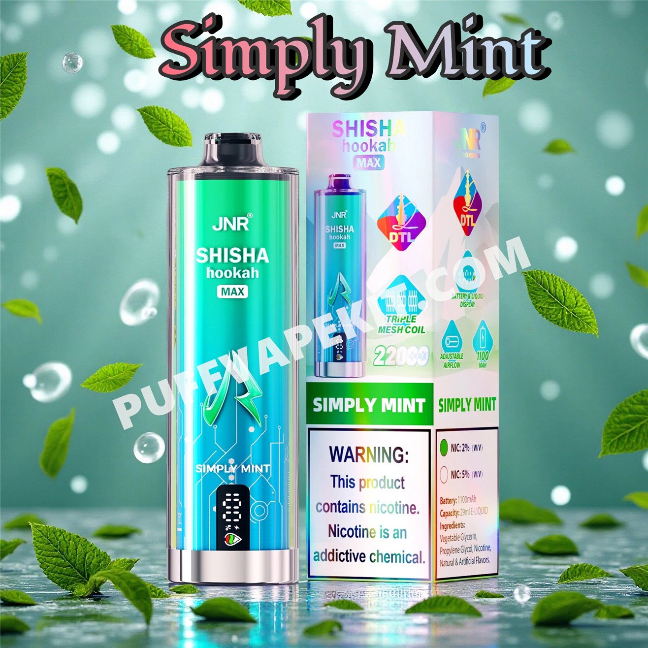 simply mint jnr shisha max 22000 pvbfrjsm22000