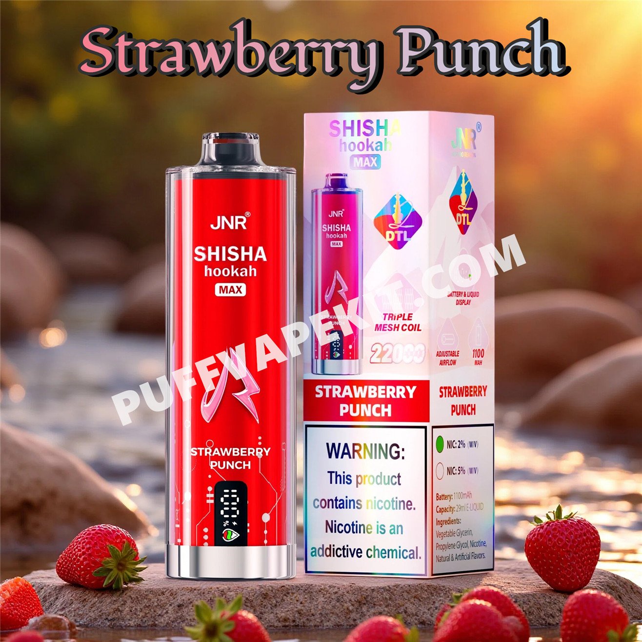 strawberry punch jnr shisha max 22000 pvbfrjsm22000