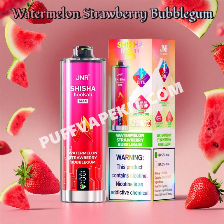 watermelon strawberry bubblegum jnr shisha max 22000 pvbfrjsm22000