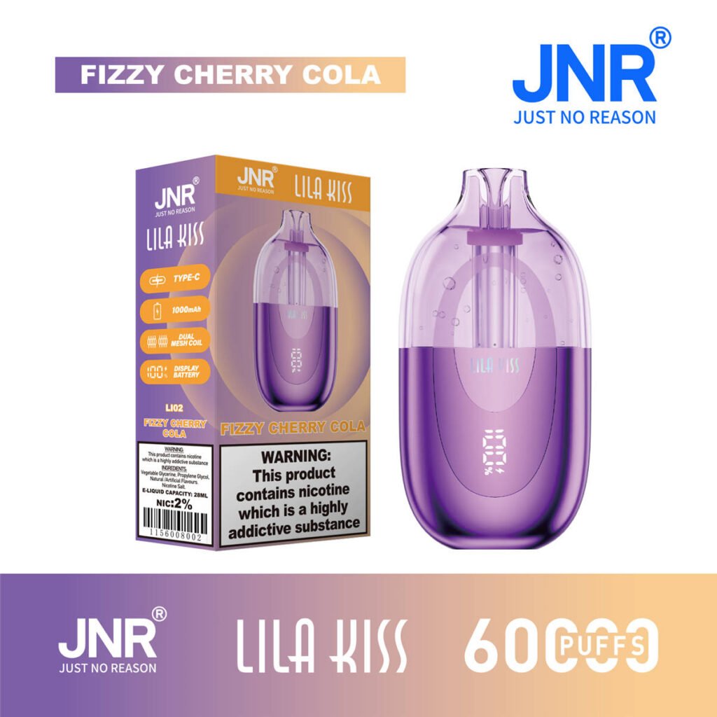 jnr lila kiss 60000 fizzy cherry cola with official retail box