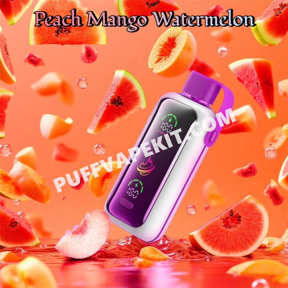 Vozol Star 20K Mango Peach Watermelon avec des mangues, pêches et pastèques fraîches